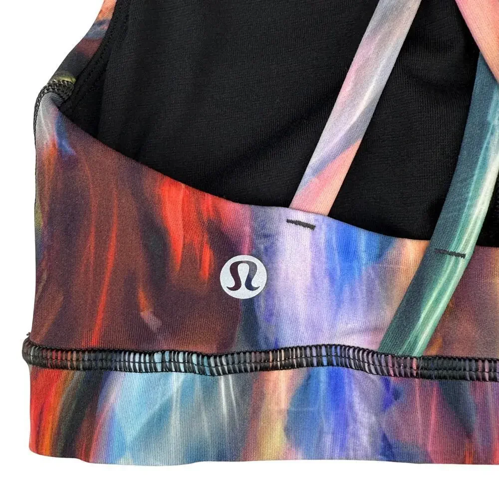 LULULEMON Energy Bra Medium Support Size 4 Chroma Fusion Multi